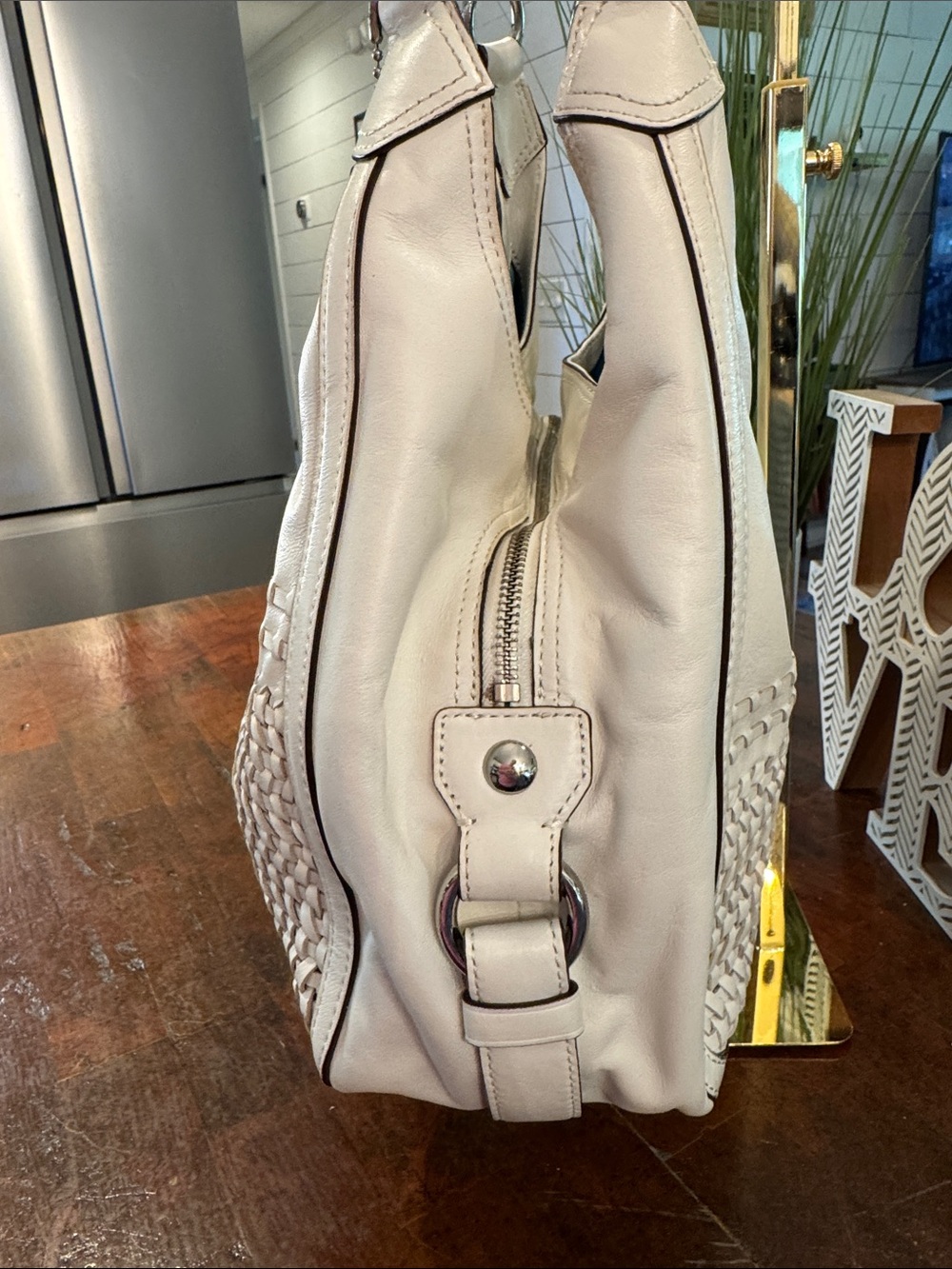 Coach Madison Woven Leather Maggie Shoulder Bag - Picture 4 of 16